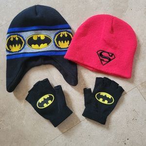 Batman/Superman Hat and gloves